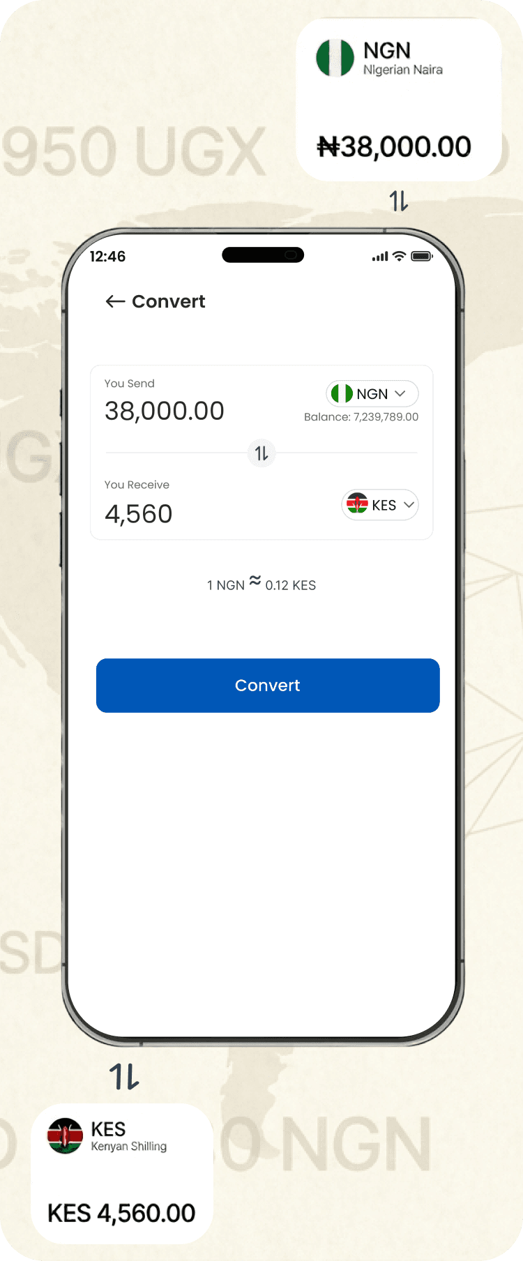 Receive money interface